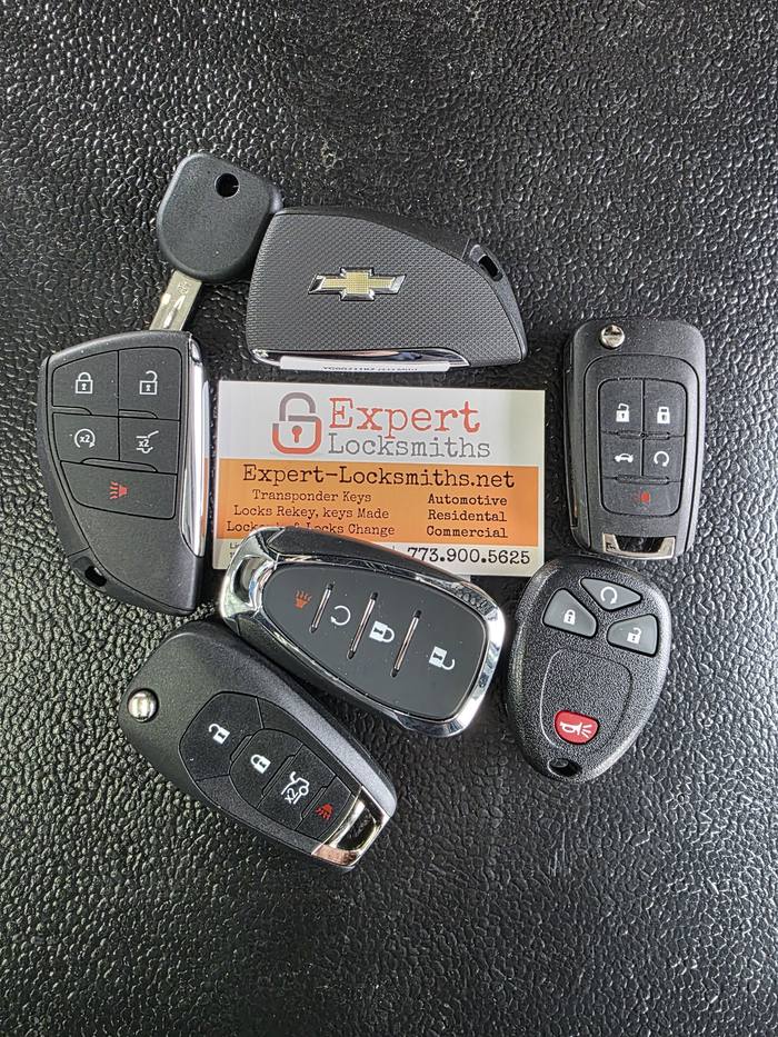 Replacement car key cut and programmed for a Chevrolet